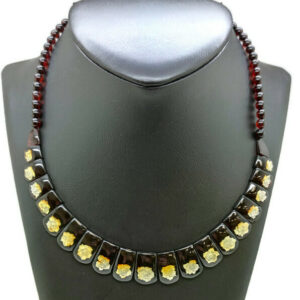 Natural Baltic Amber Necklace „Žiedai“ GKI8